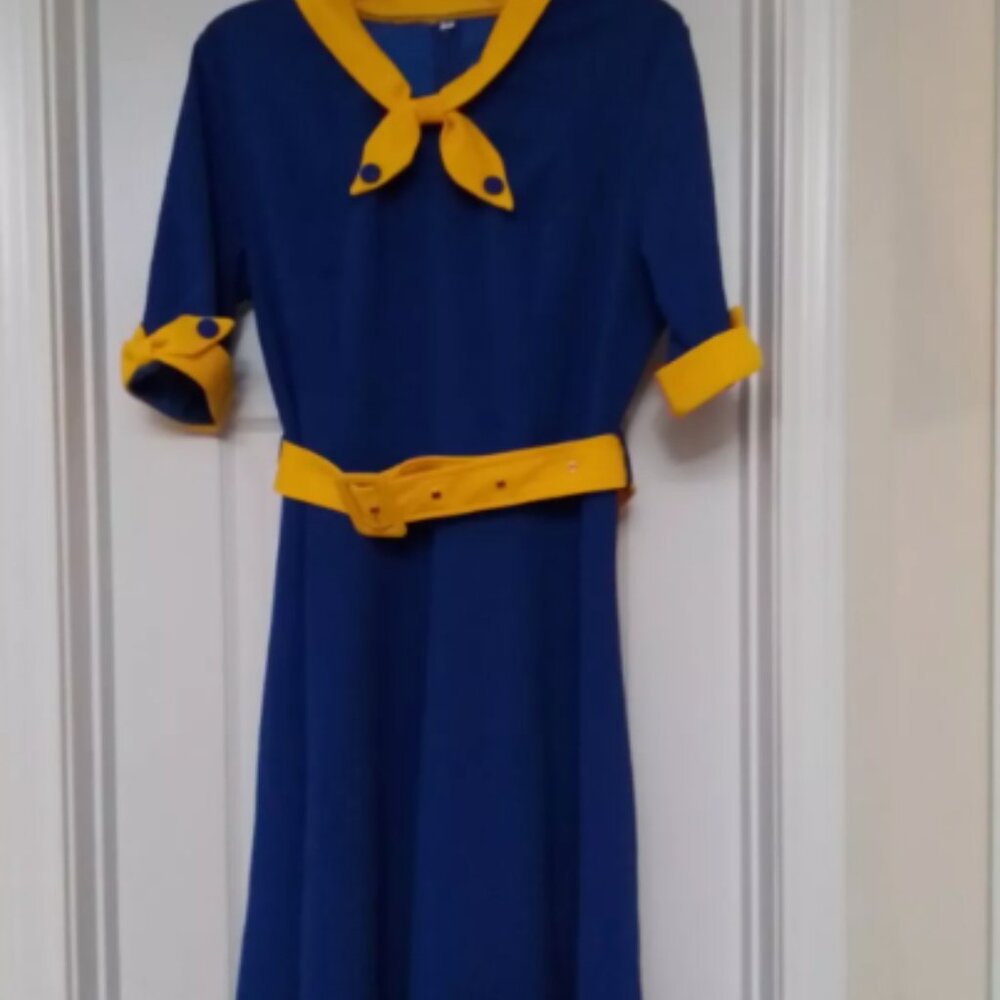Cosplay Blue Dress with Yellow Accents XL